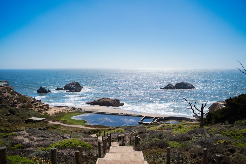 View of Sutro Baths at Lands end lookout