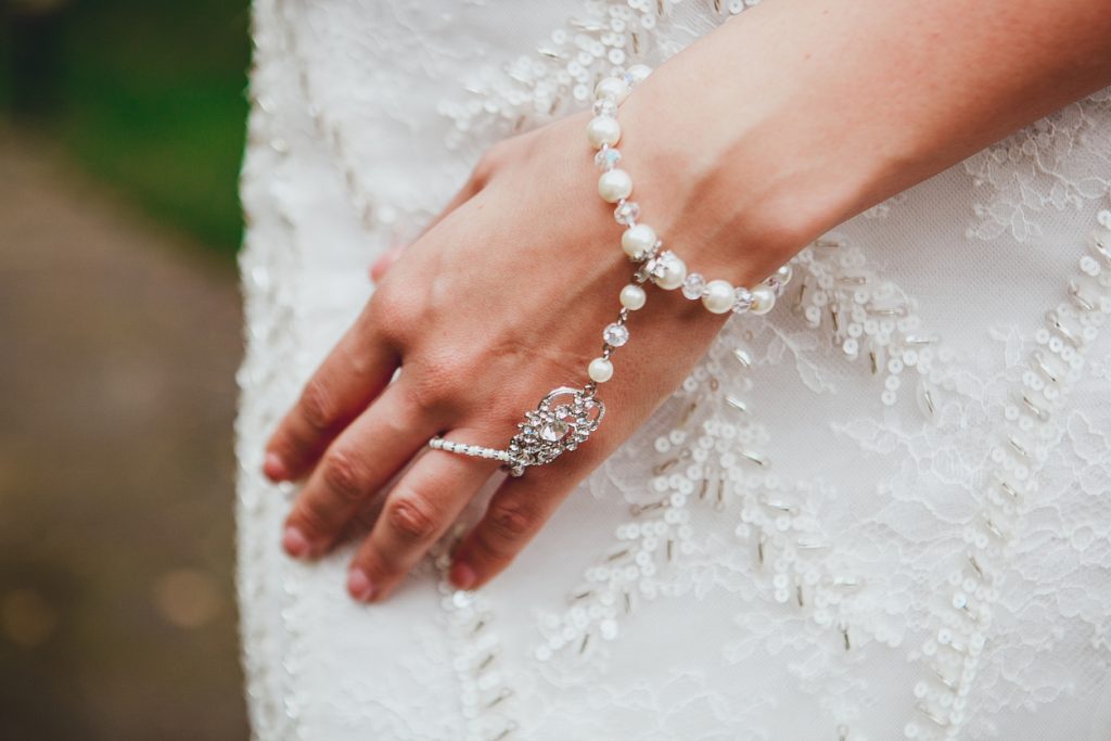 Bride's hand with a bracelet