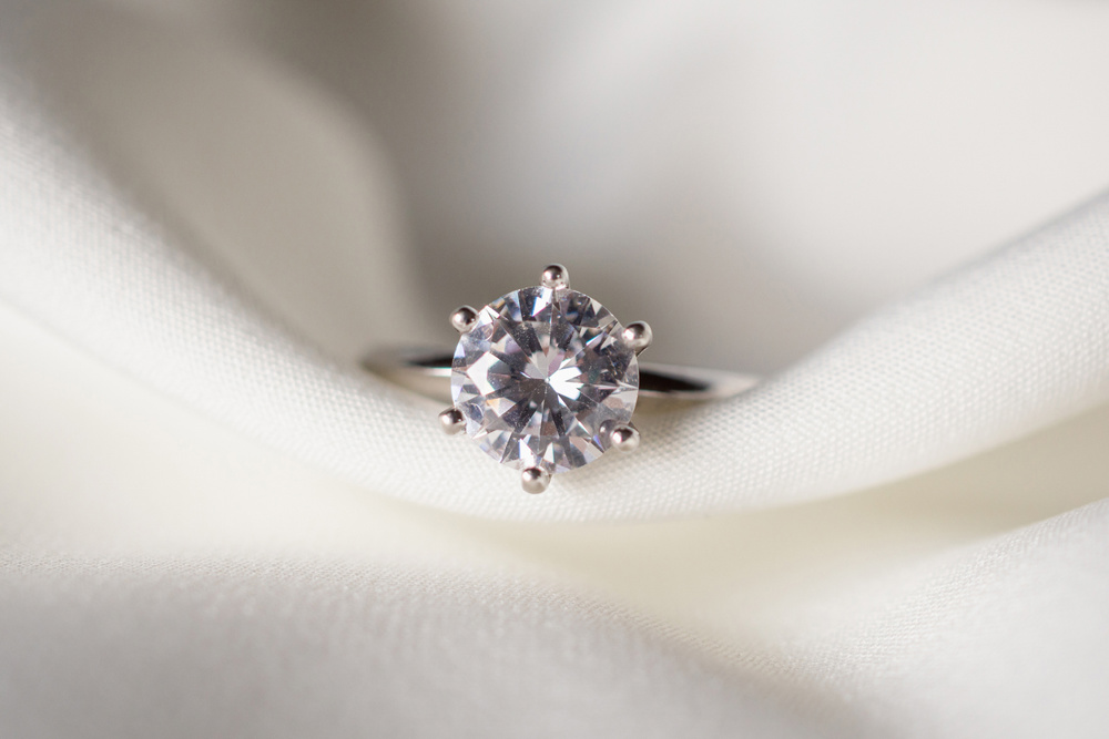 Jewelry wedding diamond ring close up