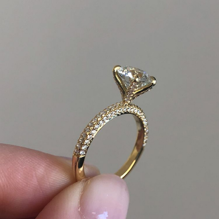 Diamond ring luxury jewelry engagement fashion accessories bridal gold