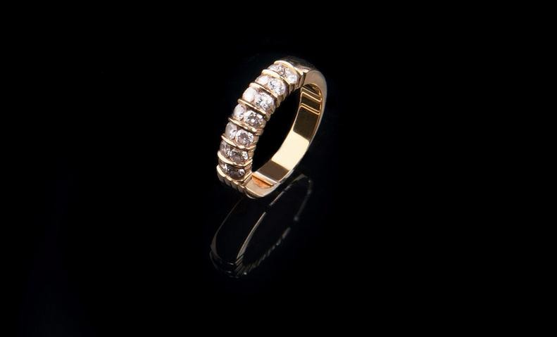 diamond-crusted ring