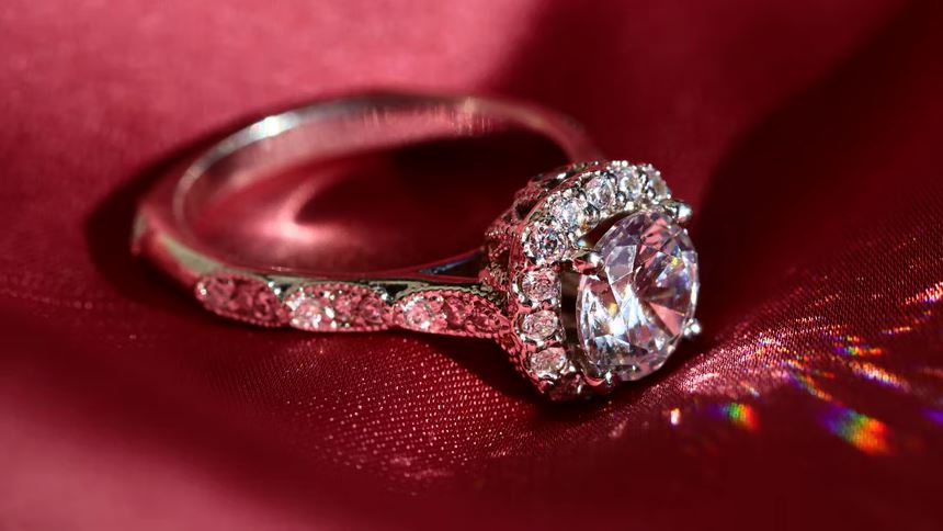 a beautiful silver engagement ring